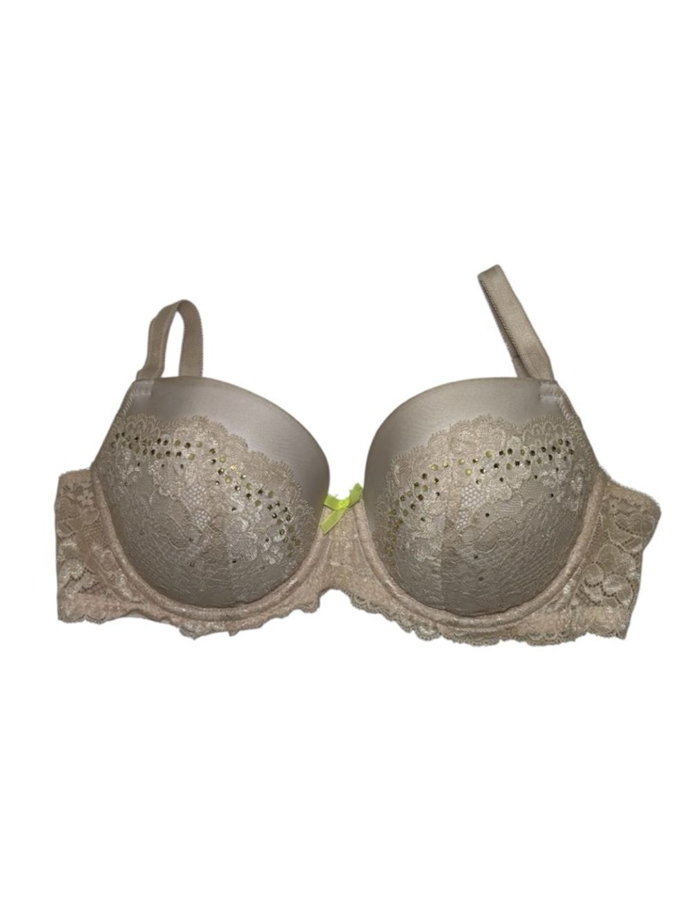 Victoria’s Secret Lace lined Bra 32DD rhinestone & Accent Bow